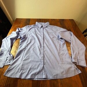 Columbia Women XL Omni-Shade Sun Protection Shirt Light Blue Lilac Vented Hiking